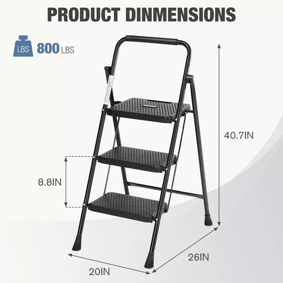 Musment Household portable step ladder, with safety buckle stable and safe