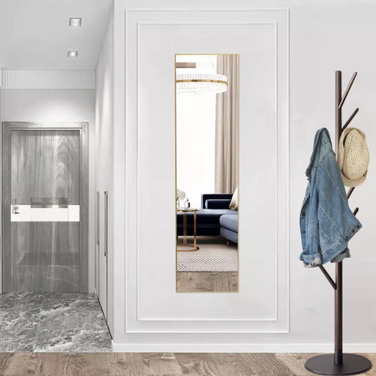 Musment Floor Standing Mirror, Wall Mirror with Stand Aluminum Alloy Thin Frame