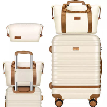 Musment 20 Inch Expandable Carry-on Suitcase Set 3 Piece Carry On Hardside Luggage with TSA Lock Spinner Wheels