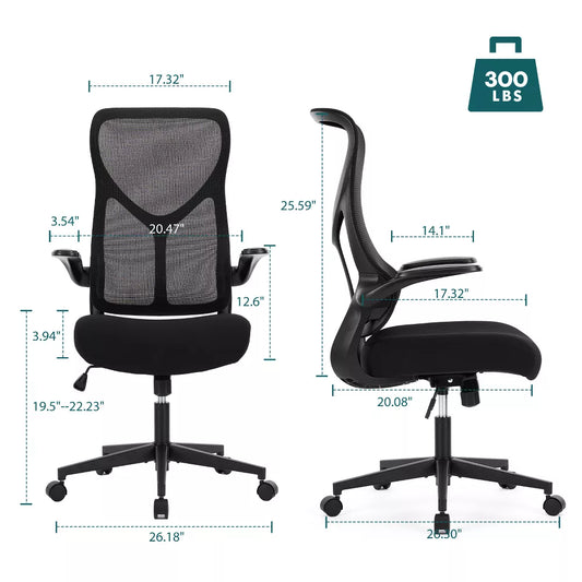 Musment Ergonomic Computer Mesh Chair with Flip-up Armrests,Lumbar Support, Backrest for Home Office