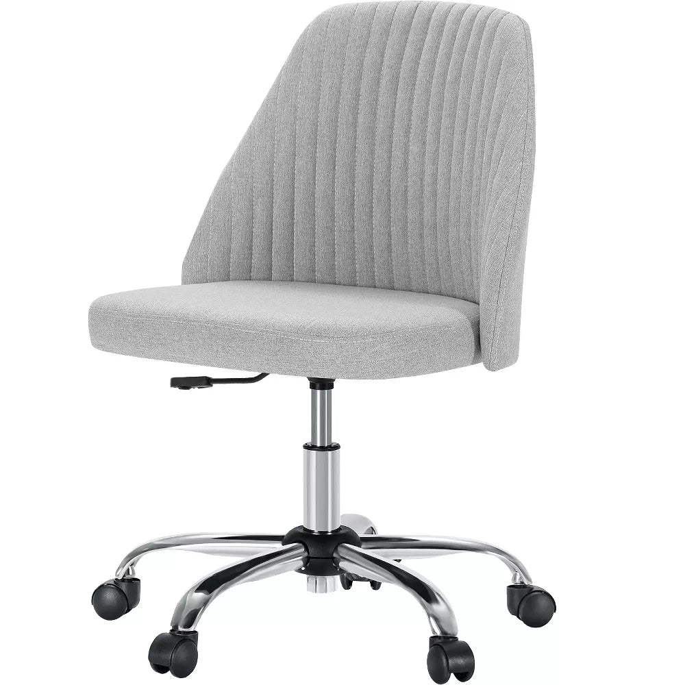 Musment Modern Fabric Armless Adjustable Swivel Office Desk Chairs with Wheels