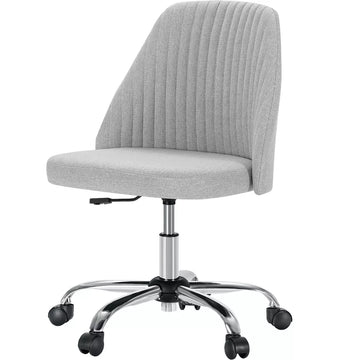 Musment Modern Fabric Armless Adjustable Swivel Office Desk Chairs with Wheels
