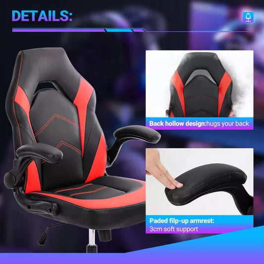 Musment PU Leather Ergonomic Office Chair Swivel Computer Gaming Chair with Lumbar Support