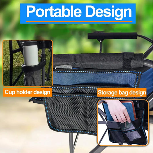 Musment Camping Chairs Clearance for Adults, Portable Folding Lawn Chairs for Outdoor, Dark Blue
