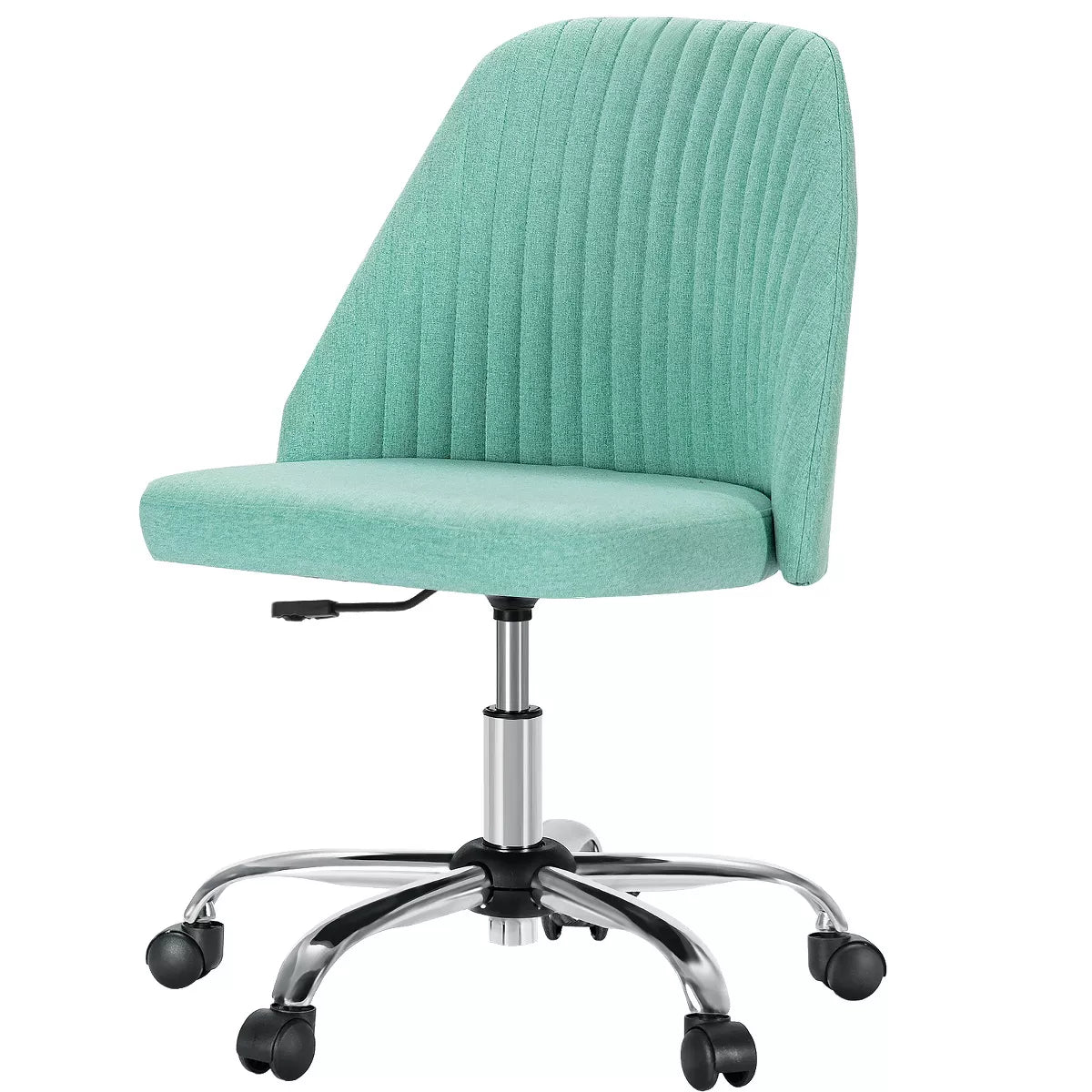 Musment Modern Fabric Armless Adjustable Swivel Office Desk Chairs with Wheels