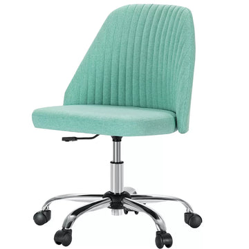 Musment Modern Fabric Armless Adjustable Swivel Office Desk Chairs with Wheels