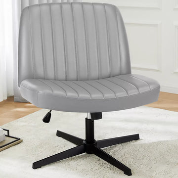 Musment Cross-Legged Chair,No Wheels Armless Swivel Home Office Chair