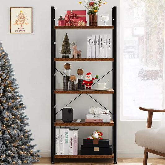 Musment 5 Tiers Bookshelf, Classically Modern Book Shelf, Book Rack, Storage Rack Shelves in Living Room/Home/Office