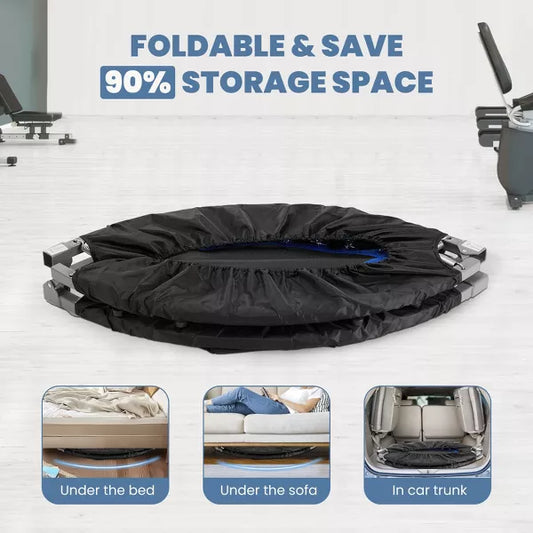 Musment 40"/48" Foldable Mini Trampoline for Adults,Trampoline for Adults with Adjustable Bar