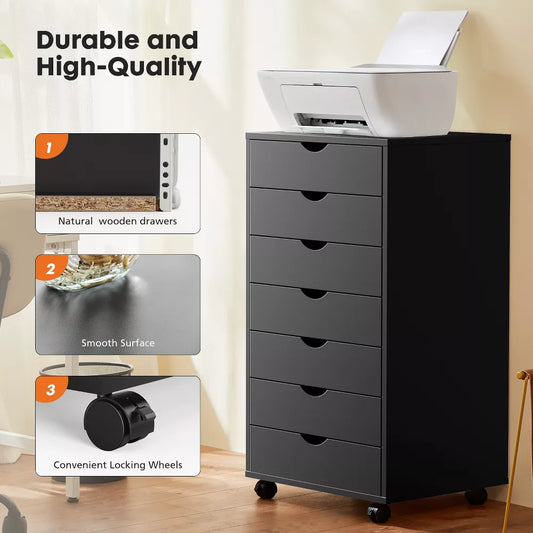 Musment Storage Cabinet Dressers with Wheels Mobile Organizer Drawers for Office, Bedroom, Home