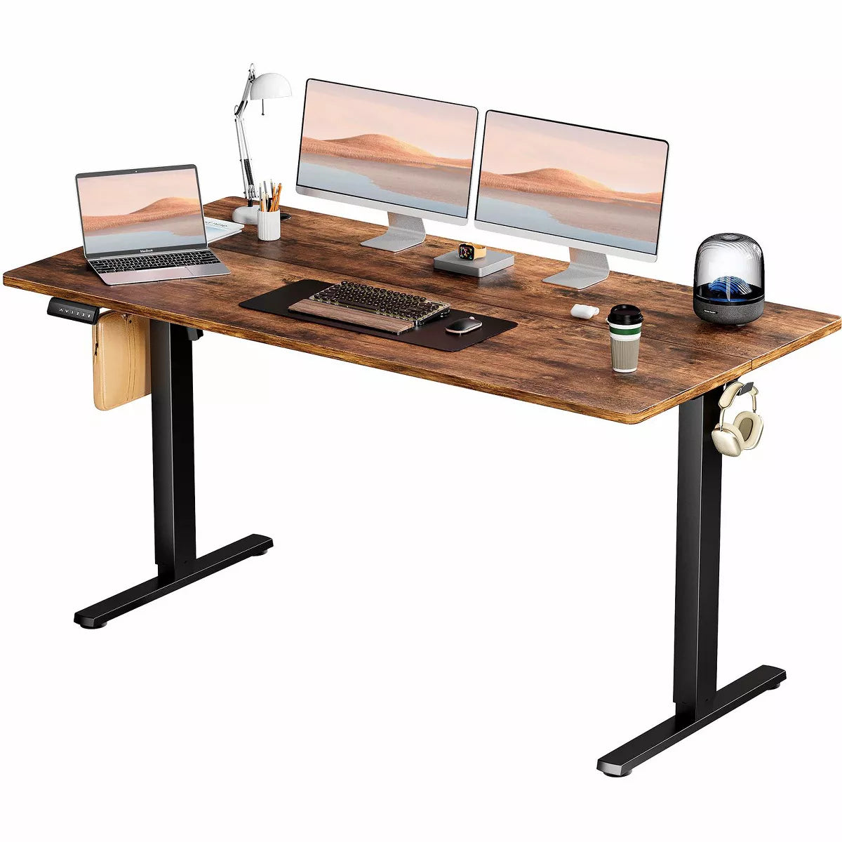 Musment Ergonomic Height Adjustable Table with T-Shaped Metal Bracket Modern Computer Workstations