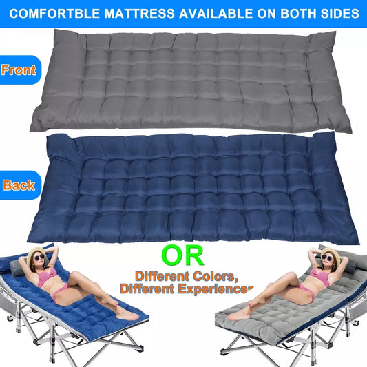 Musment Folding Camping Cot with Pillow, 75" x 28" Heavy Duty Folding Bed Cot with Carry Bag