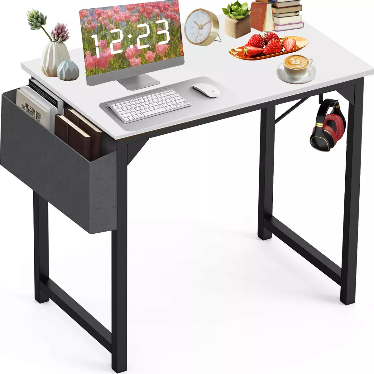 Musment Game Computer Desk with Storage, Home Office Modern Simple Style PC Table for Youth Student Adult