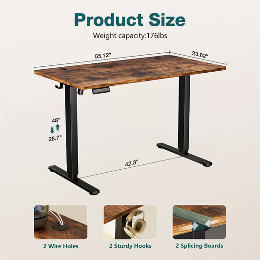Musment Ergonomic Height Adjustable Table with T-Shaped Metal Bracket Modern Computer Workstations