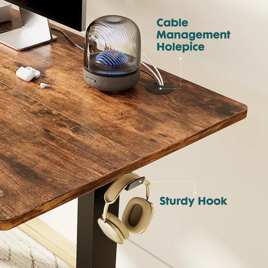 Musment Ergonomic Height Adjustable Table with T-Shaped Metal Bracket Modern Computer Workstations