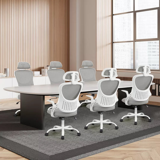 Musment Ergonomic Office Computer Desk Chair, Mesh High Back Rolling Swivel Adjustable Task Chair with Headrest and Flip-up Armrests