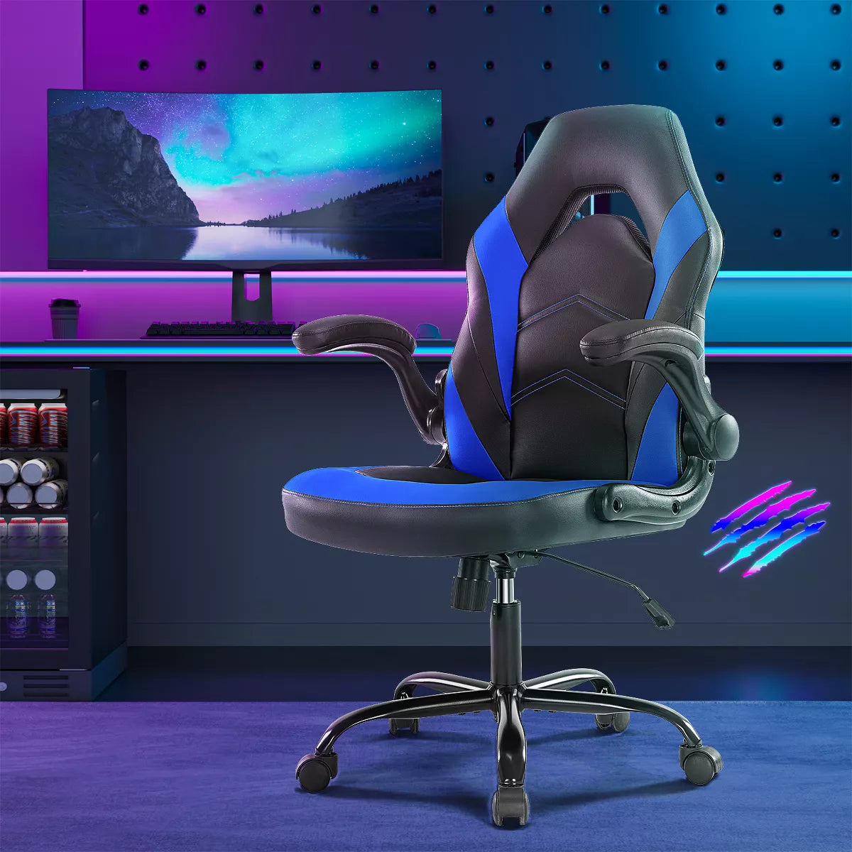 Musment PU Leather Ergonomic Office Chair Swivel Computer Gaming Chair with Lumbar Support