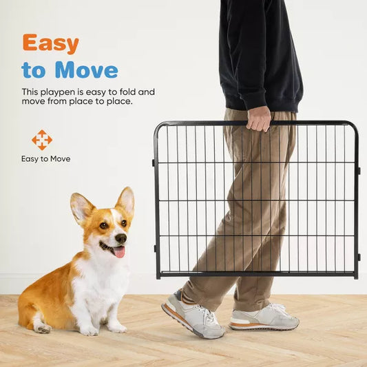 Musment Dog Playpen Indoor Fence 16Panel 40" Height Metal Exercise Pen with Door Small Puppy/Medium/Large Dogs Animal Pet for Outdoor, Garden, Yard