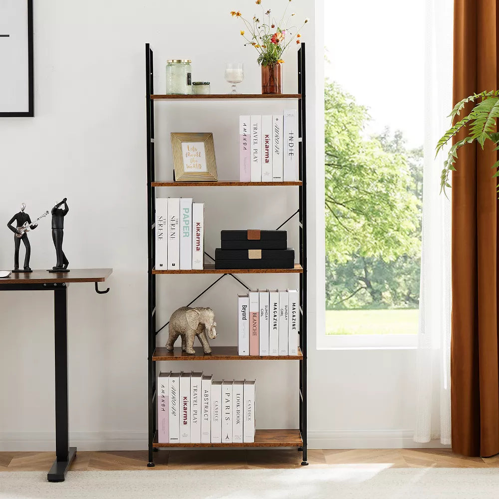 Musment 5 Tiers Bookshelf, Classically Modern Book Shelf, Book Rack, Storage Rack Shelves in Living Room/Home/Office