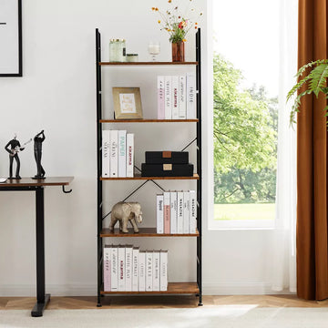 Musment 5 Tiers Bookshelf, Classically Modern Book Shelf, Book Rack, Storage Rack Shelves in Living Room/Home/Office
