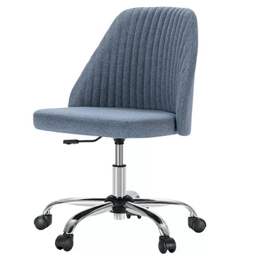 Musment Modern Fabric Armless Adjustable Swivel Office Desk Chairs with Wheels