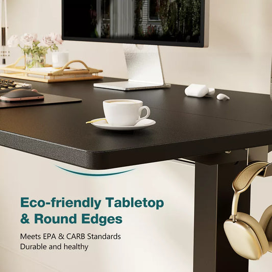 Musment Ergonomic Height Adjustable Table with T-Shaped Metal Bracket Modern Computer Workstations