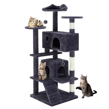 Musment Multi-functional cat tree house cat climbing frame, lounge and recreation area detachable toy, 54in