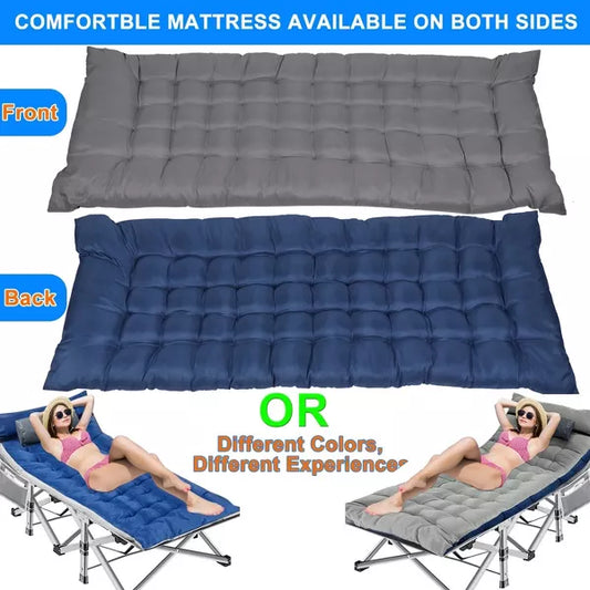 Folding Camping Cot with Pillow, 75" x 28" Heavy Duty Folding Bed Cot with Carry Bag for Traveling Camp Office