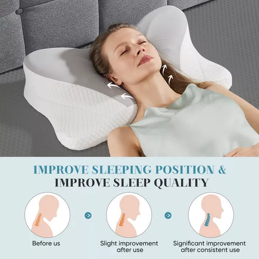 Musment Ergonomic foam neck pillow, neck support, neck protection good sleep