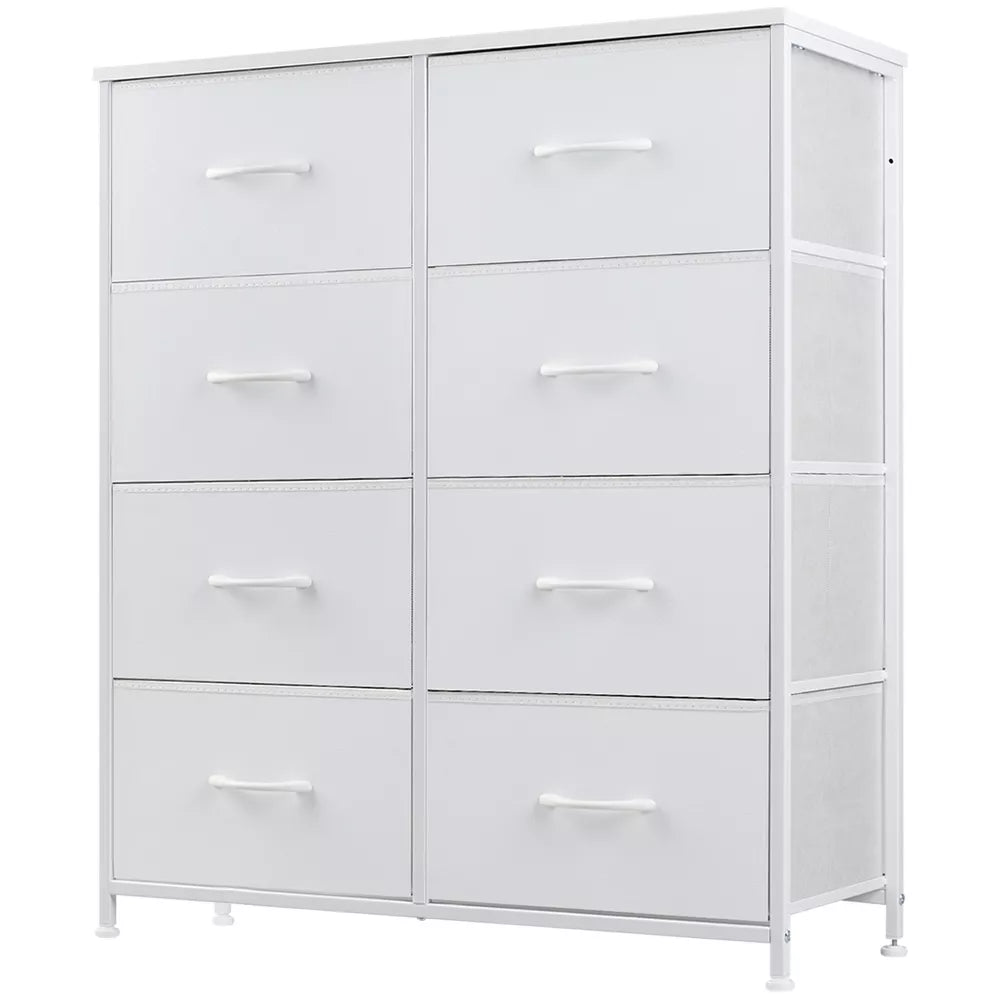 Tall Dresser Fabric Storage Tower ,Wooden Top for Kid Room, Closet, Entryway, Nursery