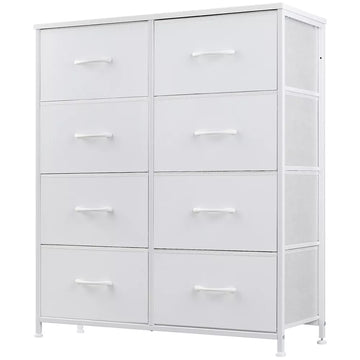 Tall Dresser Fabric Storage Tower ,Wooden Top for Kid Room, Closet, Entryway, Nursery