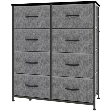 Tall Dresser Fabric Storage Tower ,Wooden Top for Kid Room, Closet, Entryway, Nursery