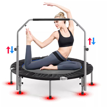 Musment 40"/48" Foldable Mini Trampoline for Adults,Trampoline for Adults with Adjustable Bar