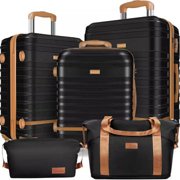 Musment 5 Piece Hardside Spinner Lightweight Luggage Set
