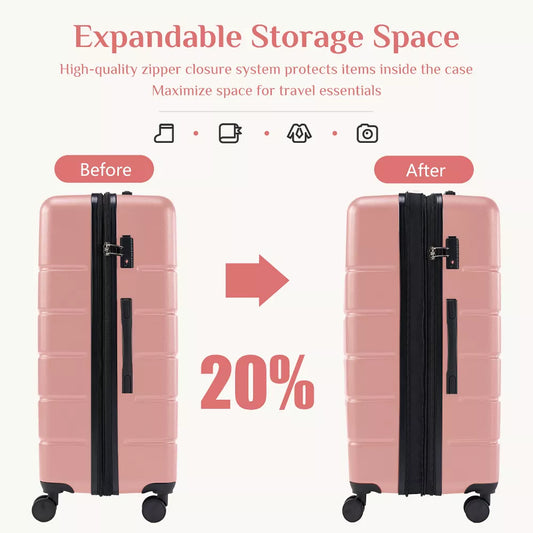 Musment Luggage, Expandable Hardside Suitcase with Spinner Wheels, Hard Shell ABS Durable Lightweight Travel Luggage with TSA Lock