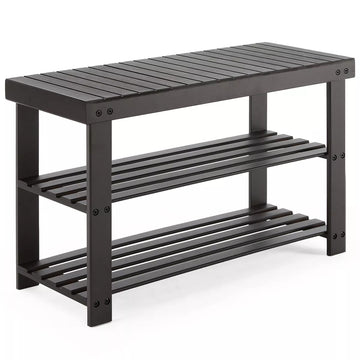 Musment 3-Tier Bamboo Shoe Rack Bench, Compact Storage Organizer, 286lb Capacity, Suitable for Entryway Bedroom Living Room Balcony