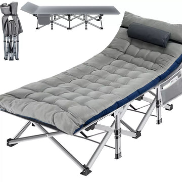 Musment Folding Bed Cot with Pillow, 2 Sided Mattress Heavy Duty Folding Sleeping Cot Guest Bed