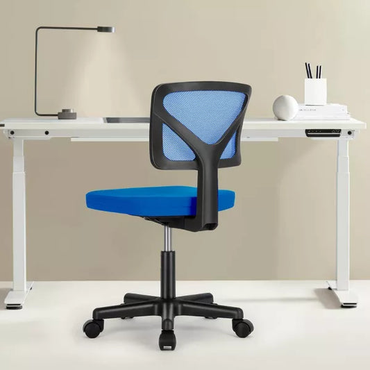 Musment Low-Back Mesh Armless Office Chair,Swivel Rolling Computer Chair No Arms with Lumbar Support