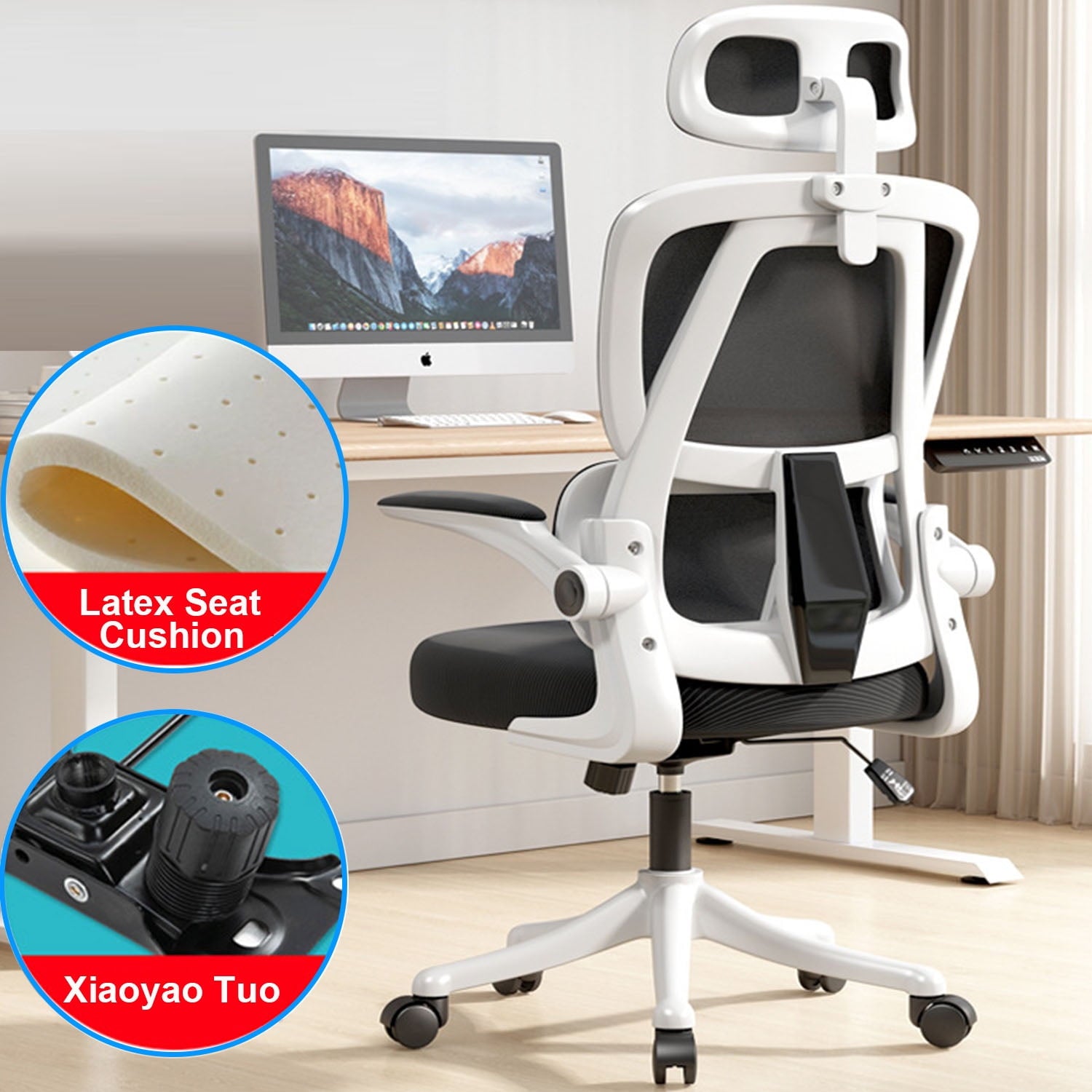 Office Chair Ergonomic Desk Chair, Comfy Home Office Computer Chair ,High Back Adjustable Task Chair Comfy  with Lumbar Support and Armrests