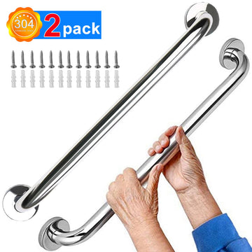 Shower Grab Bars, 2 Pack Shower Handle, Safety Anti-Slip Bath Grip Hand Rail, Shower Support Balance Grip Bar for Elderly, Babies, Seniors, Handicapped(16 inch)